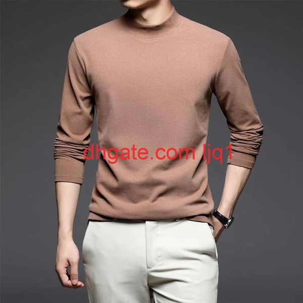 

men's new men's sweater letter embroidery sleeve business gentleman loose collar casual men's t-shirt, White;black