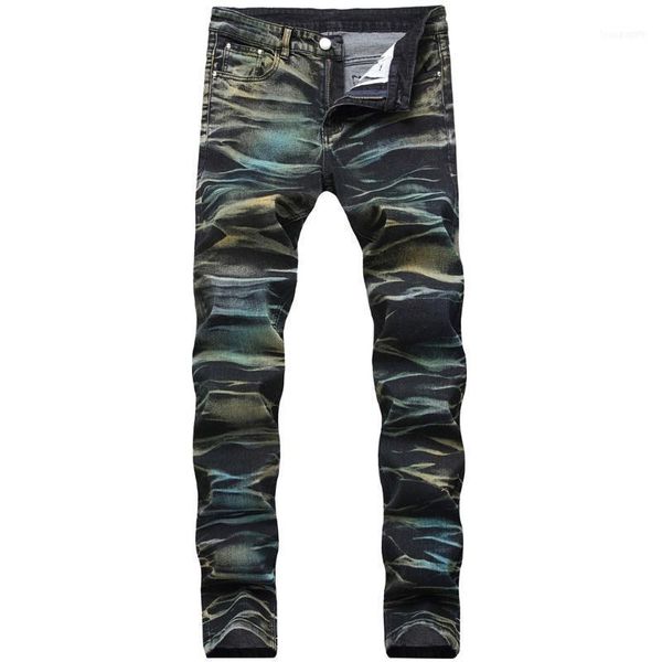 

kancoold casual pants new fashion personality hole skinny jeans men flat straight zipper casual stretch denim trousers d2311, Black