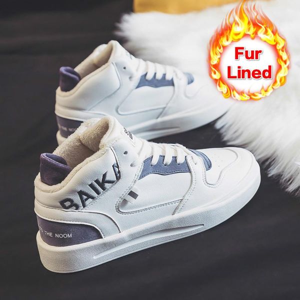 

winter shoes women girls sneakers fur lined ankle high boots leather waterproof 35-40 nice quality warm plush inside female shoe, Black