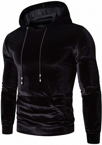 

velvet velour swag fashion hoodies muscle bodybuilding long sleeve hoodies workout running hooded sweatshirts h704#, Black