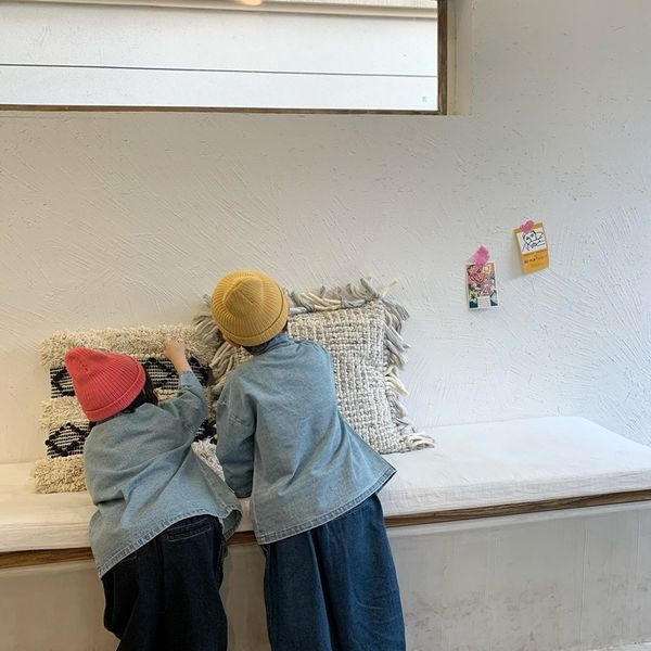 

spring kids coats girls jackets toddler girl winter clothes baby jacket boys denim clothings y200901, Blue;gray