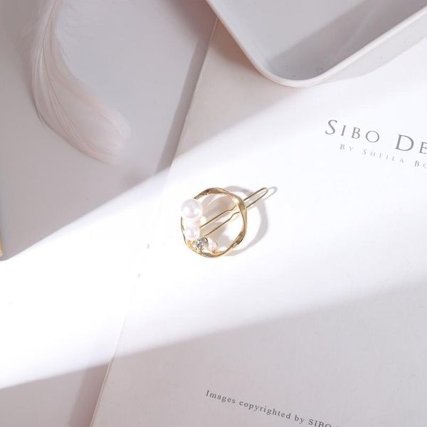 

1pc pearl hairpins woman barrettes geometric hair clips girls hair accessories hair grip headwear qylbkw, Black;brown