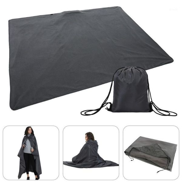 

outdoor pads 5 colors multifunction camping mat folding waterproof portable hooded raincoat picnic sand pad blanket beach mat1