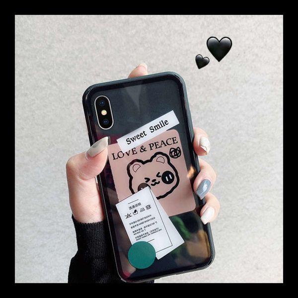 

suitable for xs max bear label mobile phone case package ultra-thin anti drop personalized creative transparent x