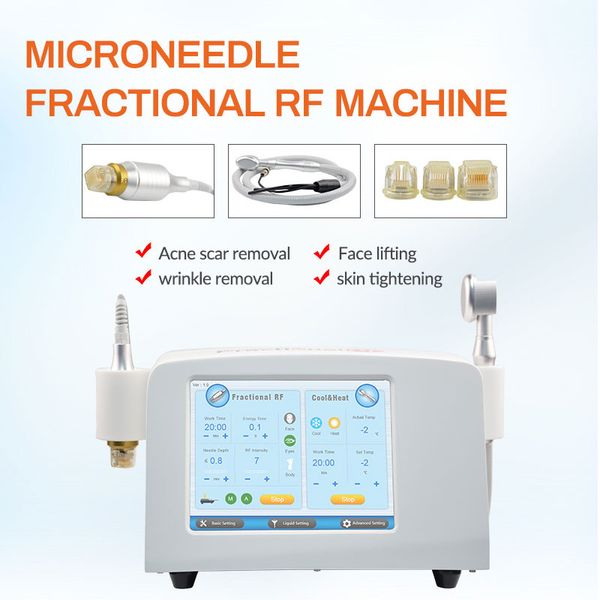 RF Fractional Microneedle Therapy Radio Frequency Face Wrinkle Remove Beauty Equipment Heat Cool Skin Care Machine