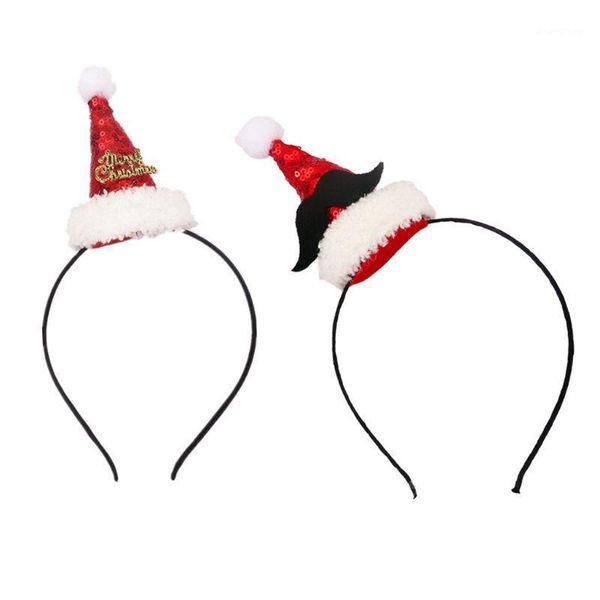 

mini headband merry christmas moustache sequins hat for kid girls  new 20201