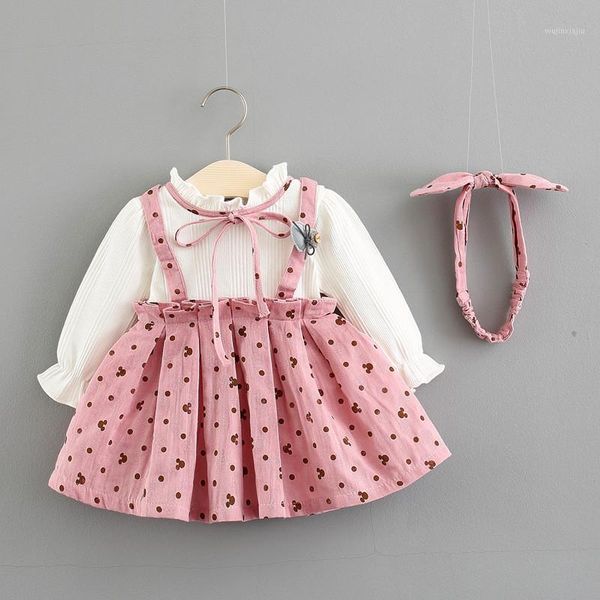 

girl's dresses baby girl dress cotton print bow princess with headbands 2pcs clothes set birthday party infant clothes1, Red;yellow