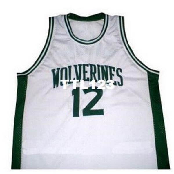 

vintage men #12 kirk hinrich high jersey white green college jersey custom any number ,name and size s-xxxl, Black