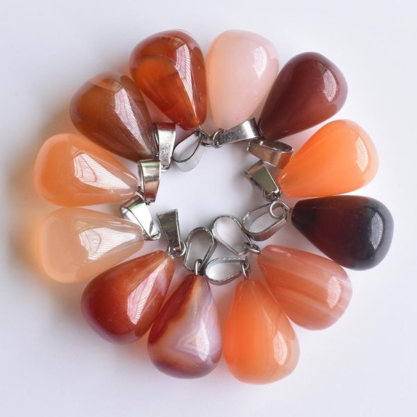 

2020 мода горячие продажи подвески хорошее качество натуральный красный оникс падение подвески fit изготовление ювелирных изделий 24pcslot о, Silver