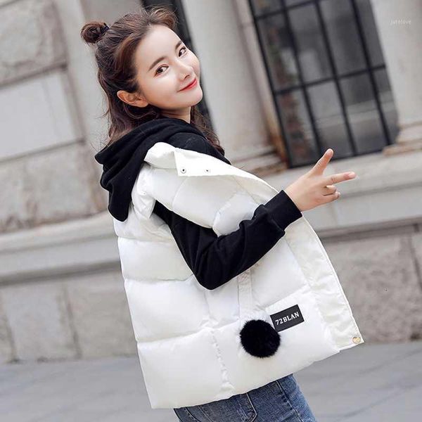 

autumn women vests new winter vest female slim sleeveless jacket women's windproof warm waistcoat casual parka mujer my131, Black;white