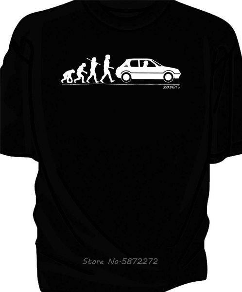 

sport evolution of man classic car t-shirt classic 205gti new funny t shirt men cotton o-neck tees