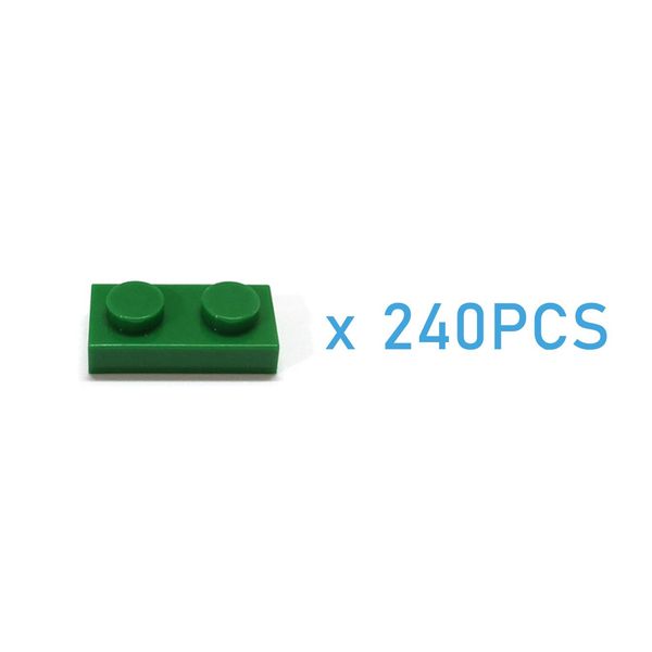 

240pcs diy building blocks thin figures bricks 1x2dots 12color educational creative size compatible with lego toys for children wmtwtq