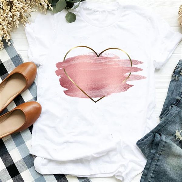 

women lady love printing fashion sweet 90s clothing print womens clothes shirt t tee for tshirt female graphic t shirt, White
