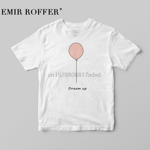

emir roffer harajuku kawaii ballon print female women summer casual white basic femme port hooded sweatshirt hoodie t shirt