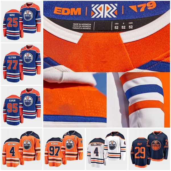 

79 connor mcdavid 2021 reverse retros edmonton oilers leon draisaitl zack kassian darnell nurse oscar klefbom nugent-hopkins hockey jersey, Black