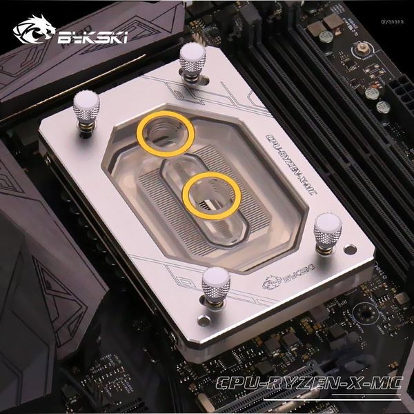 

fans & coolings bykski water cooling radiator cpu block use for amd ryzen threadripper am2/am3/am4/tr4/1950x rgb light aura block1