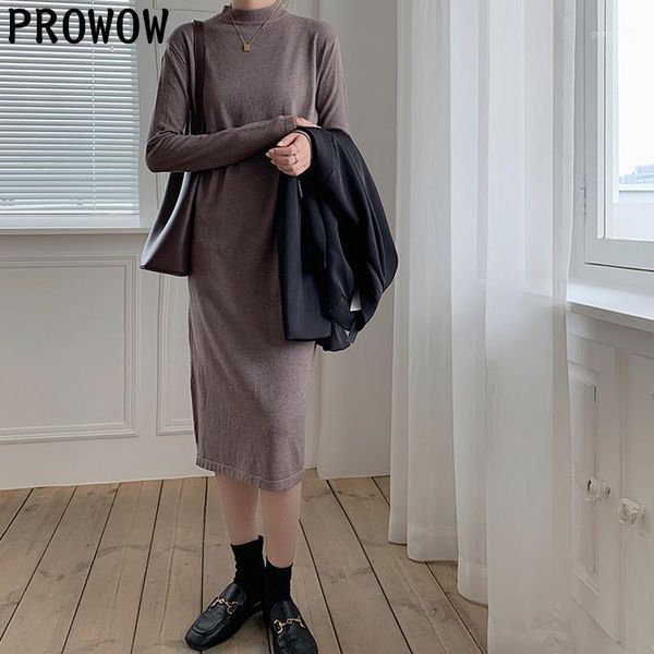 

one-piece elegant knit dress for women sweater dress 2020 new autumn loose oversize knitted woman plus size simple dresses1, Black;gray