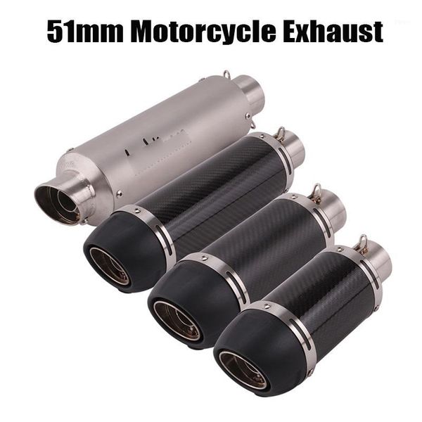 

exhaust pipe motorcycle muffler carbon fiber escape tip tail tube for universal 51mm dirt bike atv1