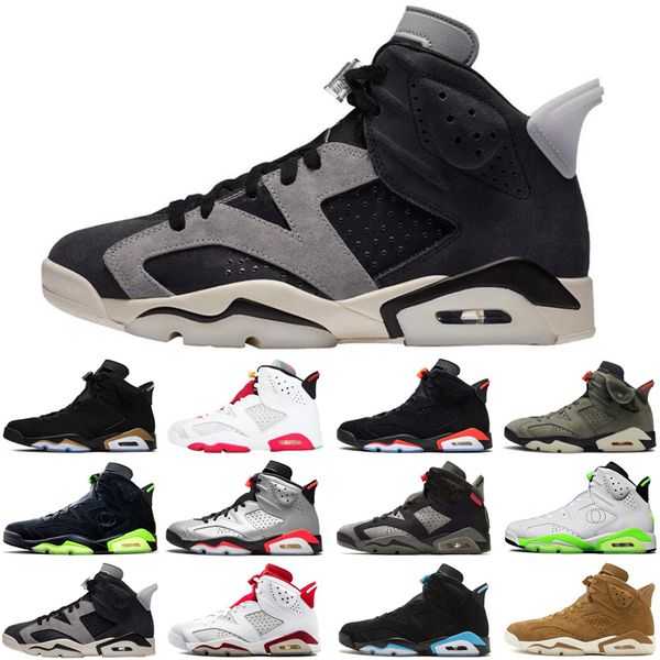 

2020 6 6s hare men basketball shoes tech chrome infrared hare unc athletic outdoor mens trainers sports sneakers size 7-13, White;red