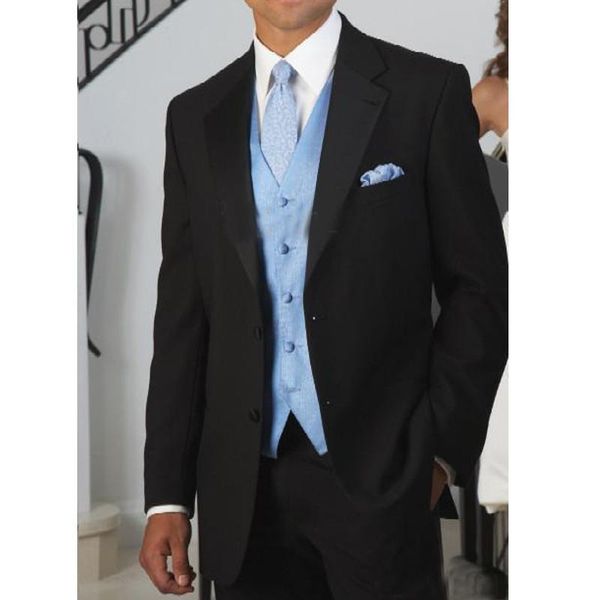 

men's suits & blazers black wedding groomsmen tuxedos for men formal style 3 piece male clothes dress man ( jacket + pants vest ), White;black