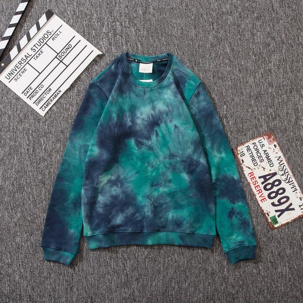 

2020 new round neck tie-dye ny, men and women same style sweater, Black
