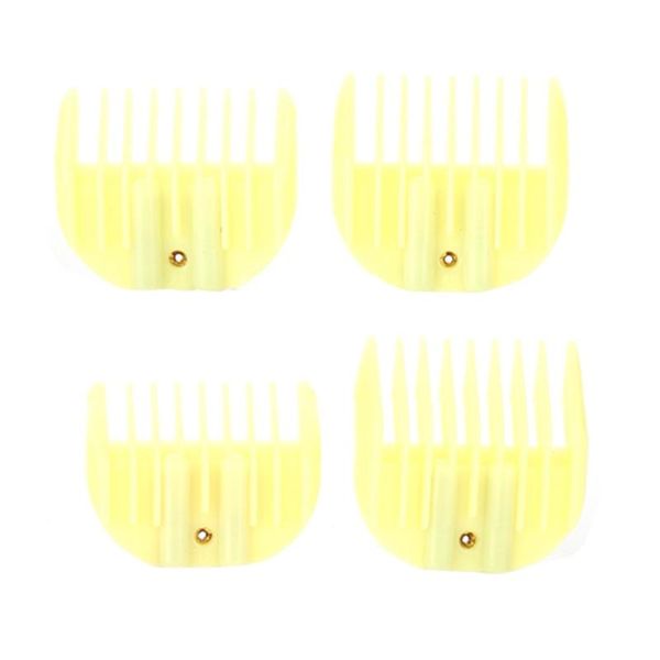 

hair brushes 4pcs/set universal limit comb cut trimmer clipper attachment guide barber styling tool yellow replacement, Silver