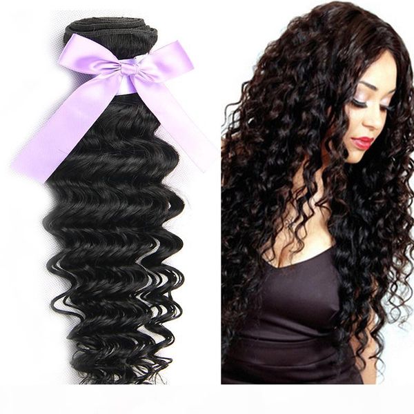 

brazilian deep wave hair bundles 100% unprocessed brazilian human hair extensions 3 4bundles brazilian deep wave hair weave bundles, Black