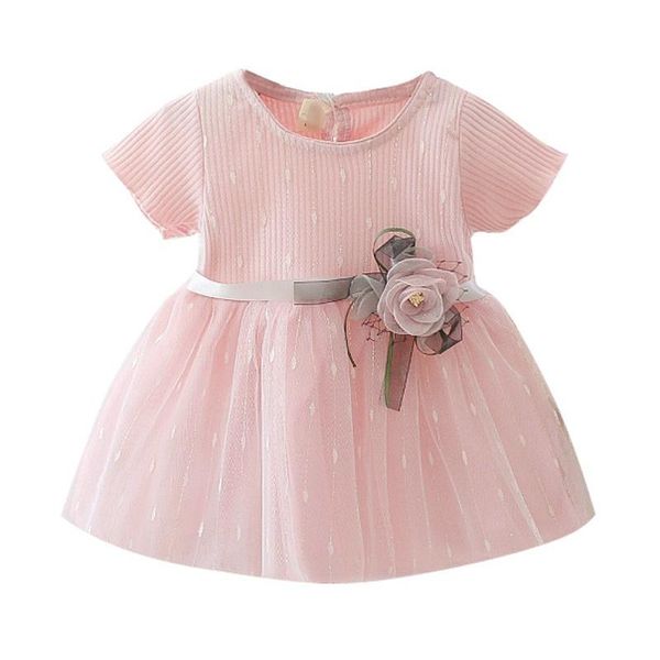 

girl's dresses bobora children summer girls cotton cute mesh stitching bottoming short sleeve sweet princess dress -xxxl, Red;yellow