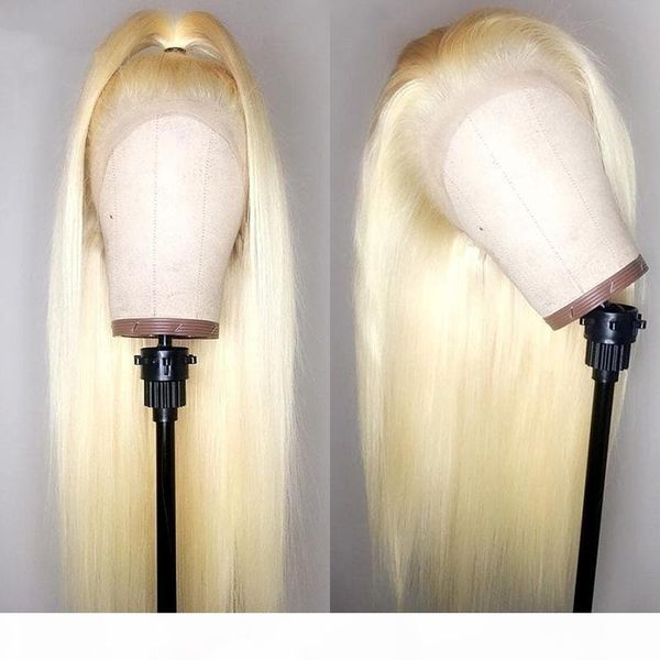 

blond 613 360 lace wig 150% density human hair wigs brazilian straight remy human hair wigs pre-plucked with baby hair, Black;brown