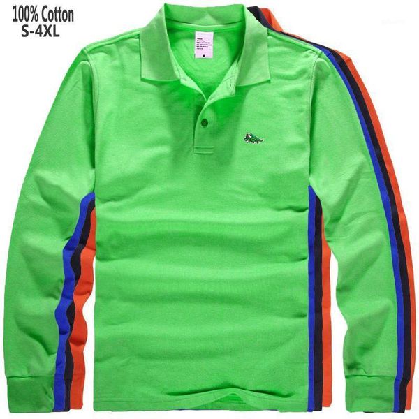 

100% cotton new men's long sleeve polos shirts casual embroidery-logo mens polos shirts fashion mens s-4xl1, White;black