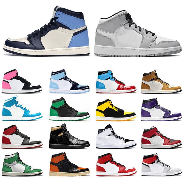 

jumpman 1 zoom racer blue royal obsidian travis scotts mens trainers shoes 1s chicago men women sports sneakers satin jordan retro, White;red