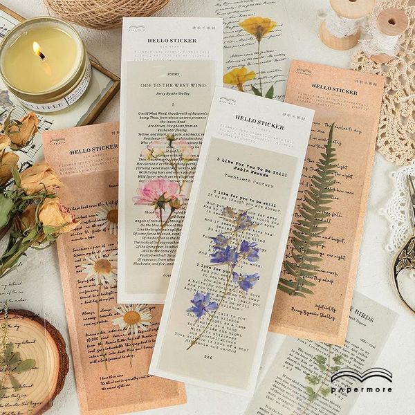 

6шт / пакет пвх наклейки растения листьев лепесток дизайн хобби diy scrapbooking материал милый ремесло канцелярские товары поставщик