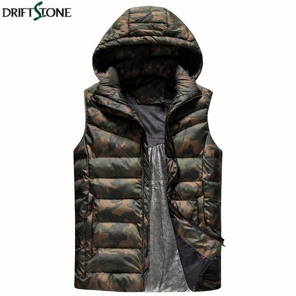 

men's vests men camouflage vest jacket tactical jackets hooded cotton padded warm sleeveless winter casual waistcoat 5xl, Black;white
