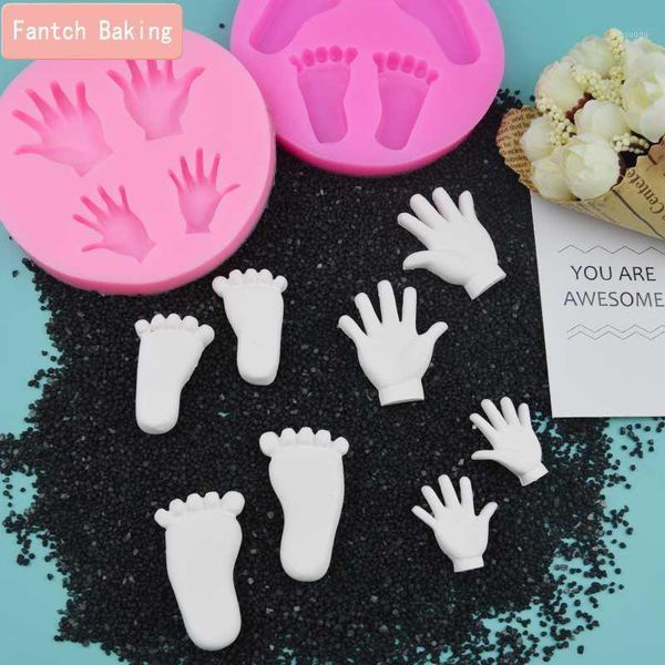 

cake decorating tools cute baby hands and feet baking silicone mold high temperature easy release diy fondant moulds1