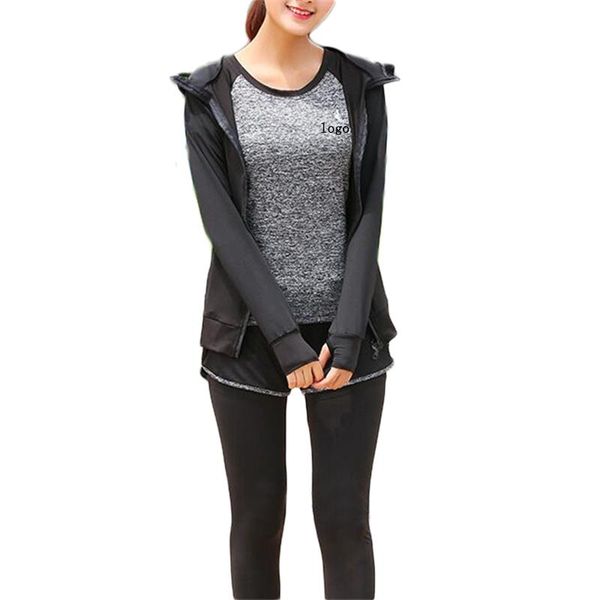 

yoga outfits custom logo 5 piece set women compressed running fitness clothing gym wear sport suit workout tracksuit for, White;red