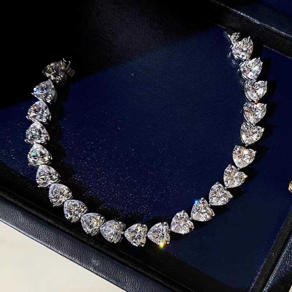 

fine fairy platinum shiny crystal love bracelet women's luxury fashion s925 sterling silver brand jewelry european 2022 new, Golden;silver