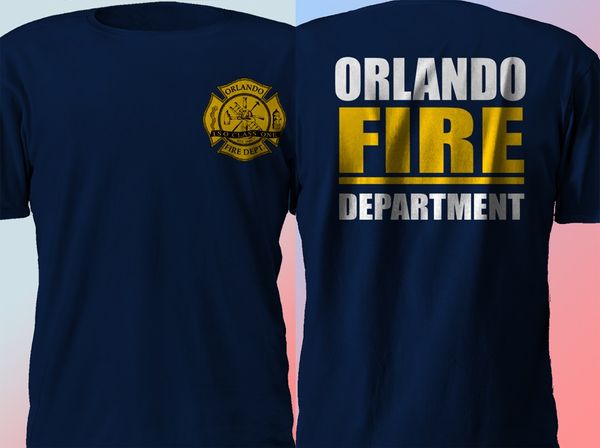 

new orlando florida firefighter fire department fire rescue navy double side fashion for short funny sport hooded sweatshirt hoodie t shirt