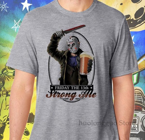 

friday the 13th jason's strong ale men's gray performance t-shirt 100% cotton men t shirt women tee sport hooded sweatshirt hoodi