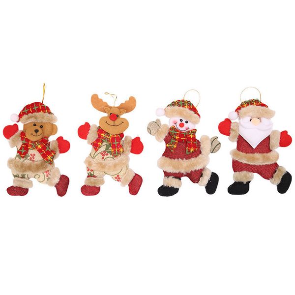 

4pcs merry ornaments christmas gift santa claus snowman tree toy doll hang decorations for home christmas#wnew