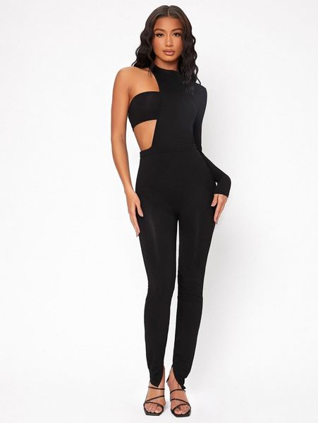 

tall one sleeve & leggings set o36h#, White