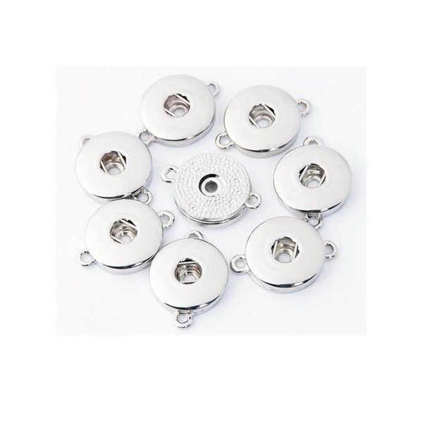 

10pcs/lot two ears snap jewelry findings metal silver plated 18mm snap buttons diy accessories for ginger snap bracelet jllyor