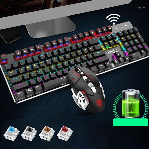 

104 keys backlight games mechanical wireless keyboard with + 3600dpi mouse mice silent gaming mouse set for pc lapoffice1