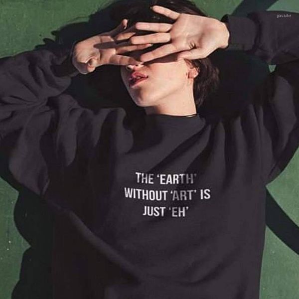 

vip hjn the earth without art is just eh letter print sweatshirt1, Black