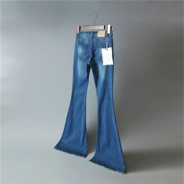 

wide leg slim waist jeans women's pants s-4xl, Blue