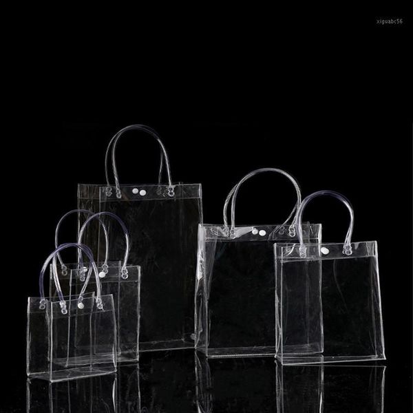 

20pcs/lot 20*28*10cm waterproof transparent gift bag plastic bag pvc shop cosmetic packaging party holiday supplies1