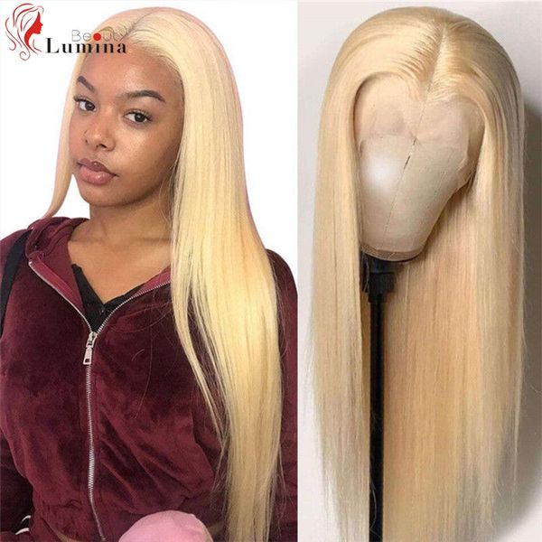

lace wigs 613 honey blonde closure wig can be dyed brazilian human hair straight 4x4 150 180 density, Black;brown