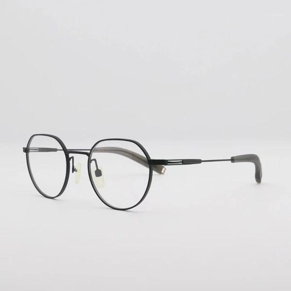 

fashion sunglasses frames round titanium man reading glasses 2021 optical for men with good quality1, Black