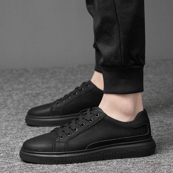 

Mens Fashion genuine Leather Casual Shoes outdoor Men Lace Up New Sneaker Non-slip Breathable Soft Flats Men Shoes big szie 47 #iI2Q