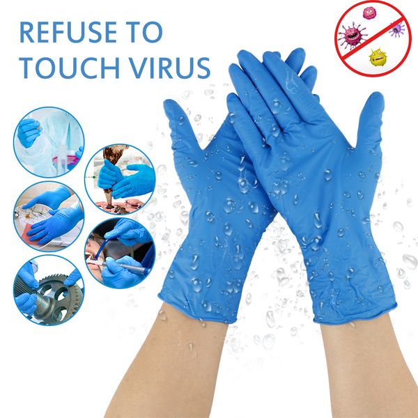 

100/20 pcs disposable universal cleaning work finger gloves latex protective home food for safety blue in stock, Blue;gray