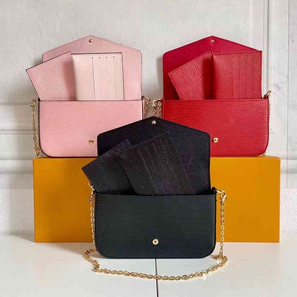 

luxurys designers handbags purses bag fashion women shoulder bags genuine leather three-piece combination bags 21*11*2